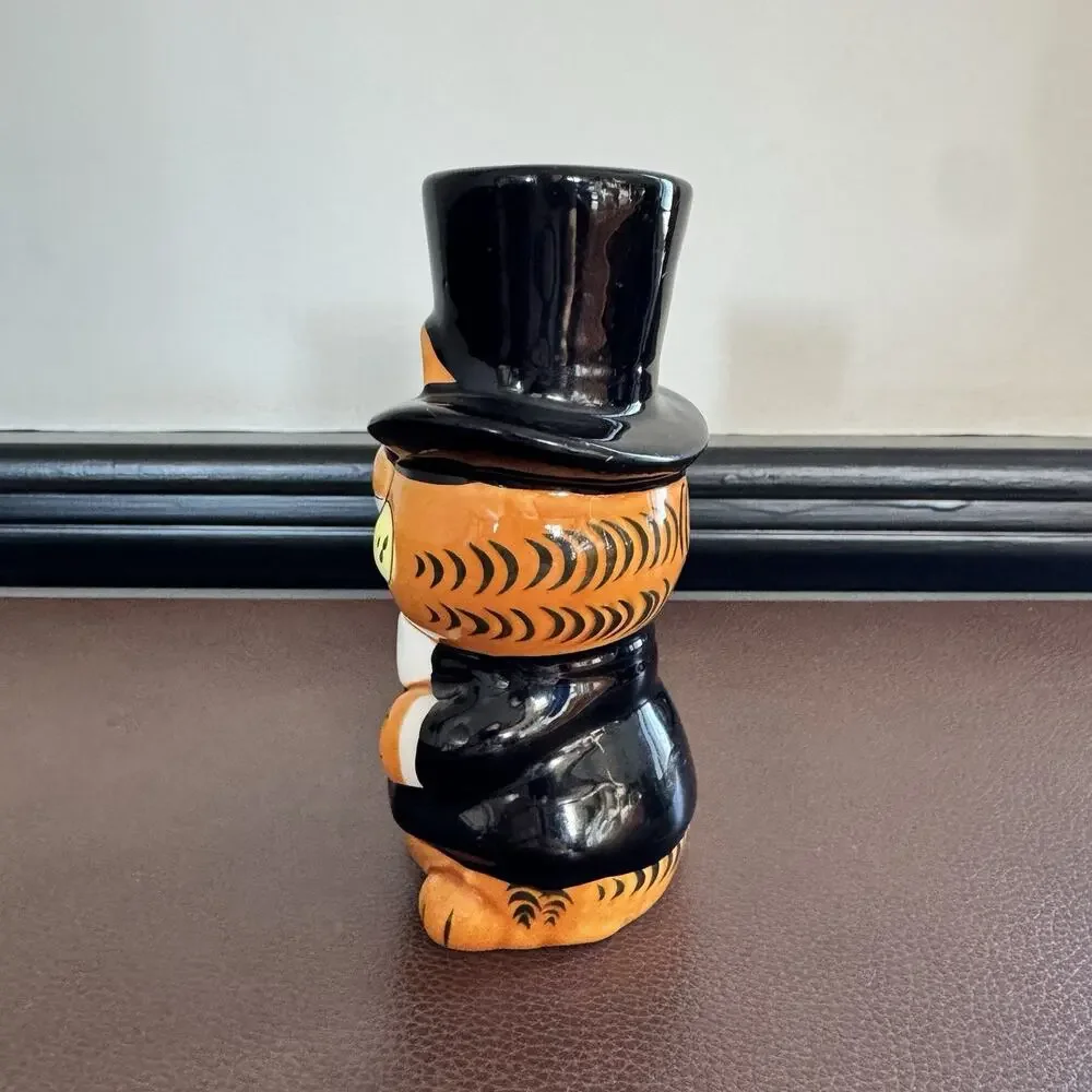 Enesco Garfield Cat Ceramic Figure 1981 Cartoon 4.75” Wedding Tuxedo Graduation